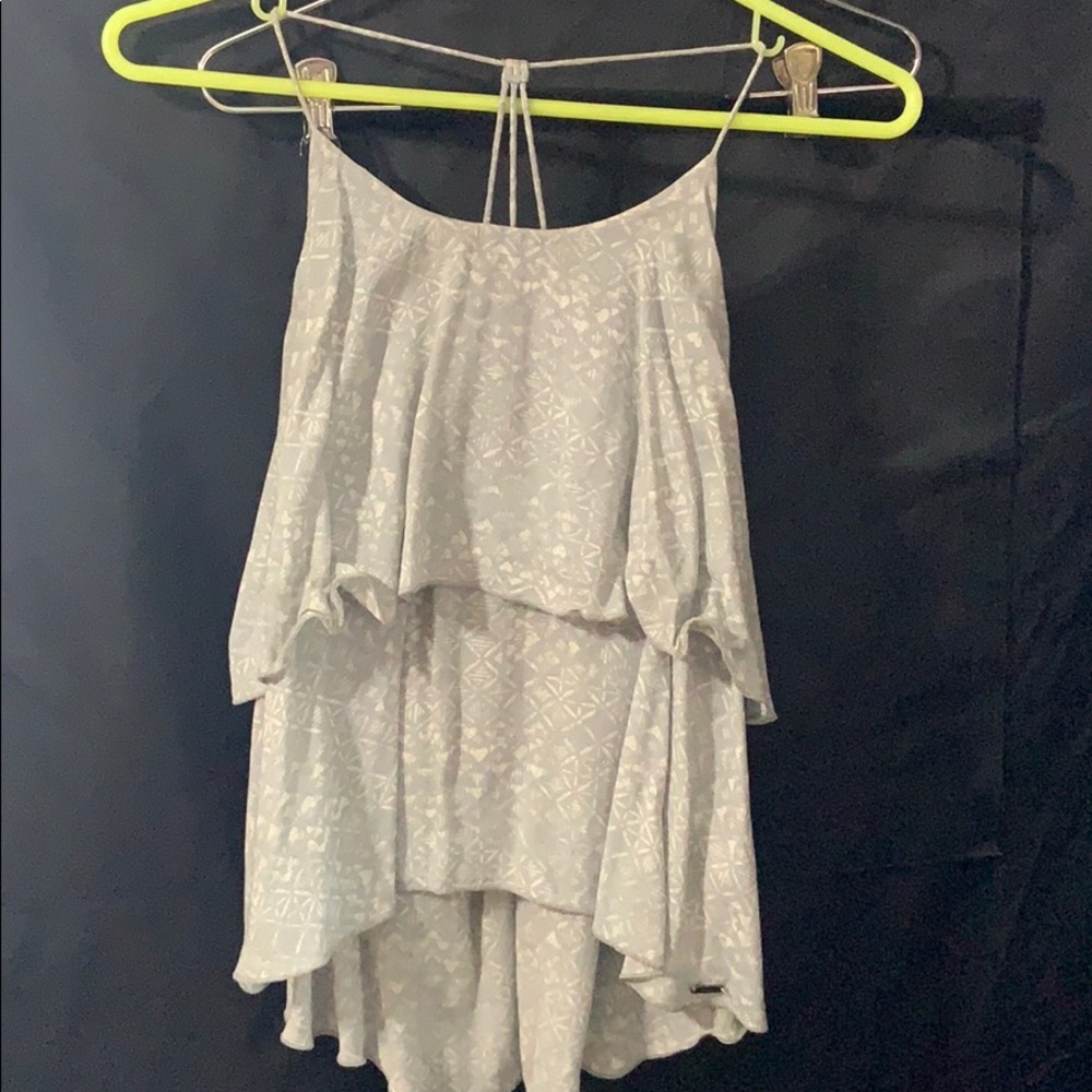 Grey Patterned Flowy Tank Top